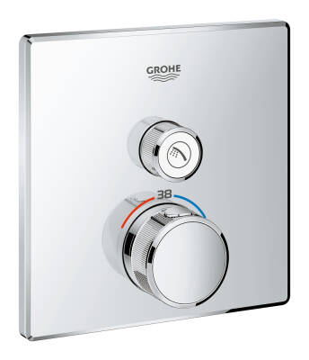 Grohe Grohtherm Smartcontrol Tek Valfli Akış Kontrollü, Ankastre Termostatik Duş Bataryası - 29123000 - 2