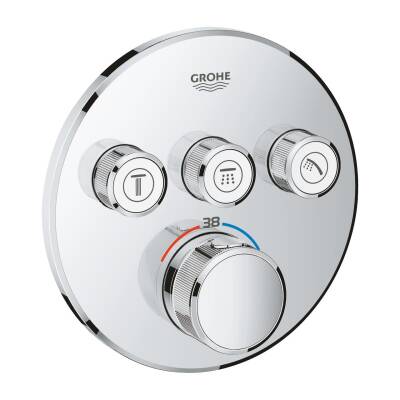 Grohe Grohtherm Smartcontrol Üç Valfli Akış Kontrollü, Ankastre Termostatik Duş Bataryası - 29121000 - 1