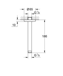 Grohe Tempesta Duş Başlığı Dirseği 186 Mm - 27559000 - 2