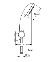 Grohe Tempesta 100 El Duşu Seti 2 Akışlı - 2760110E - 2