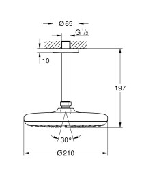 Grohe Tempesta 210 Tepe Duşu Seti 142 Mm, Tek Akışlı - 26414000 - 2