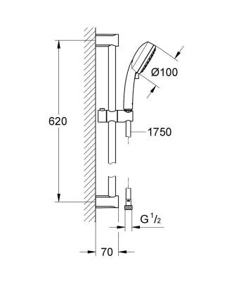 Grohe Tempesta Cosmopolitan 100 Sürgülü Duş Seti 2 Akışlı - 27578002 - 2