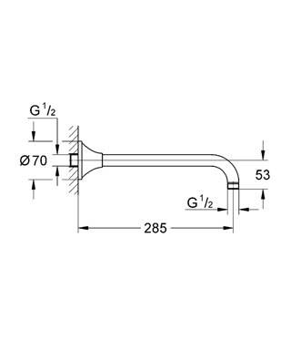 Grohe Rainshower Grandera Duş Başlığı Dirseği 285 Mm - 27986000 - 2