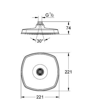 Grohe Grandera 210 Tepe Duşu 1 Akışlı - 27974000 - 2