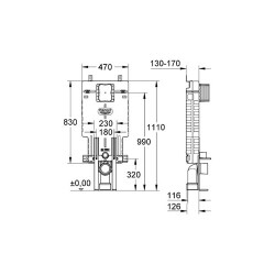 Grohe Uniset Eps Modulü İçin Destek Ayaklı Gömme Rezervuar - 38642001 - 2