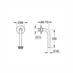 Grohe Üstten Girişli Pisuarlar İçin Ankastre Borusu - 37045000 - 2