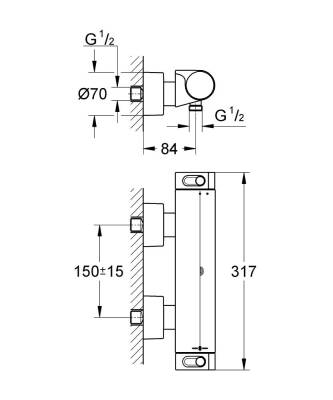 Grohe Grohtherm 2000 Termostatik Duş Bataryası - 34169001 - 2