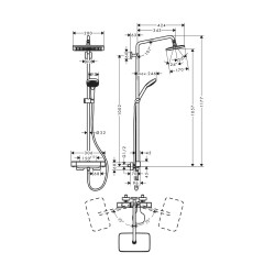 Hansgrohe Croma E 280 Duş Kolonu Termostatik Duş Bataryalı 27630000 - 4