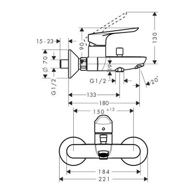 HansGrohe Logis E Krom Banyo Seti 3 Parça - 5