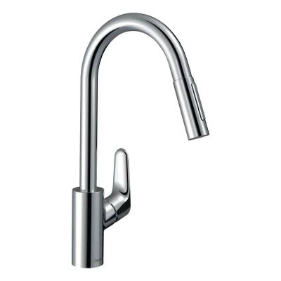 Hansgrohe Tek Kollu Eviye Bataryası Focus M41 240, Çekilebilir El Duşu, 2jet Krom 31815000 - 1