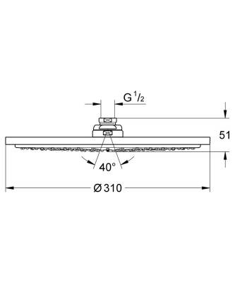 Grohe Rainshower Cosmopolitan 310 Tepe Duşu 1 Akışlı - 27477000 - 2